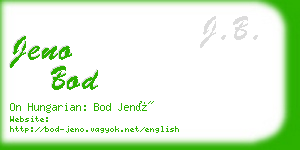 jeno bod business card